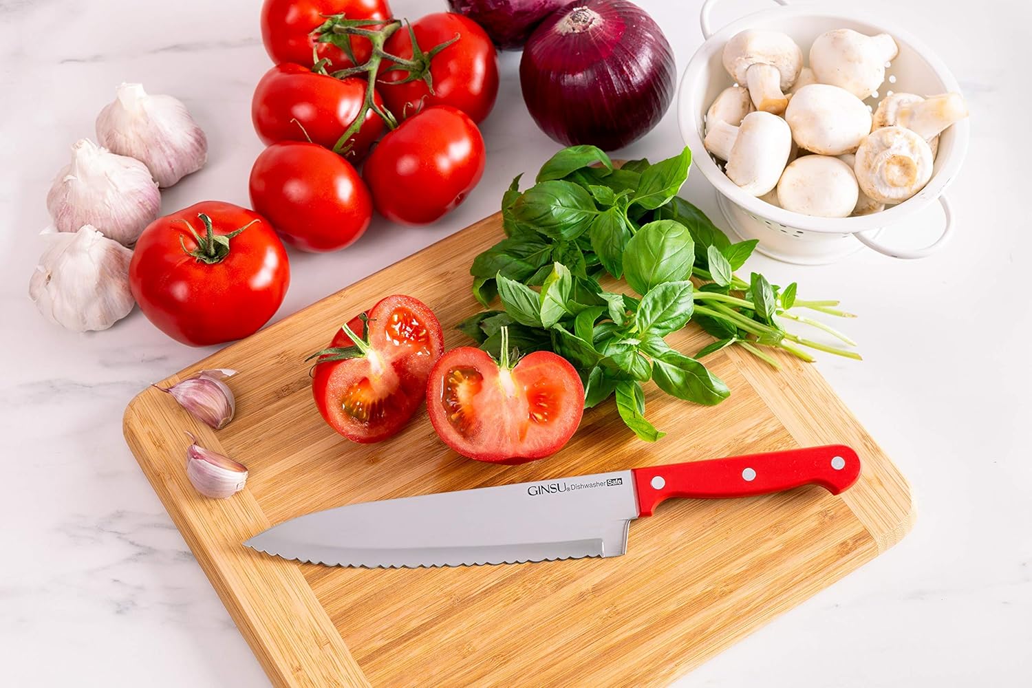 Perfectly Sharp 14-Piece Knife Set with Haffle Handles