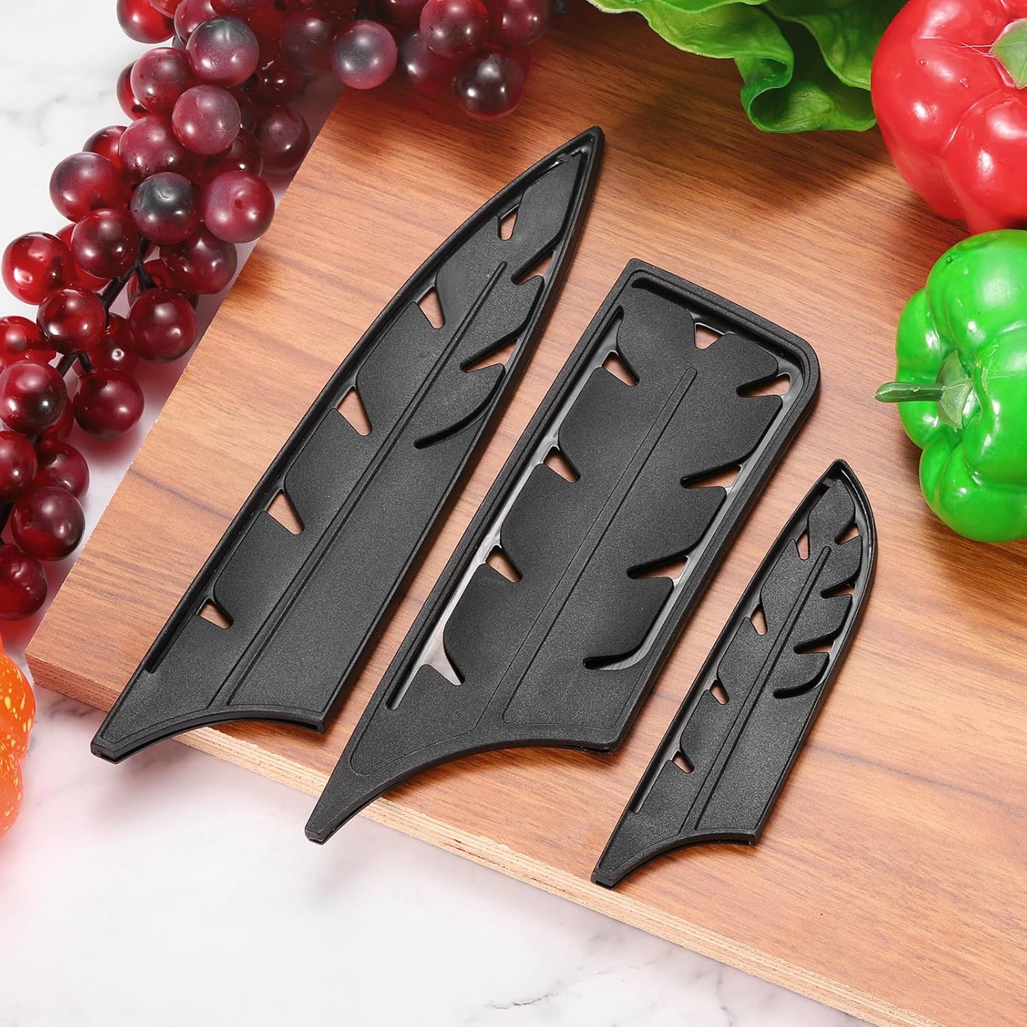 Uxcell 2Pcs Knife Edge Guards for 75 Chef Knife Black