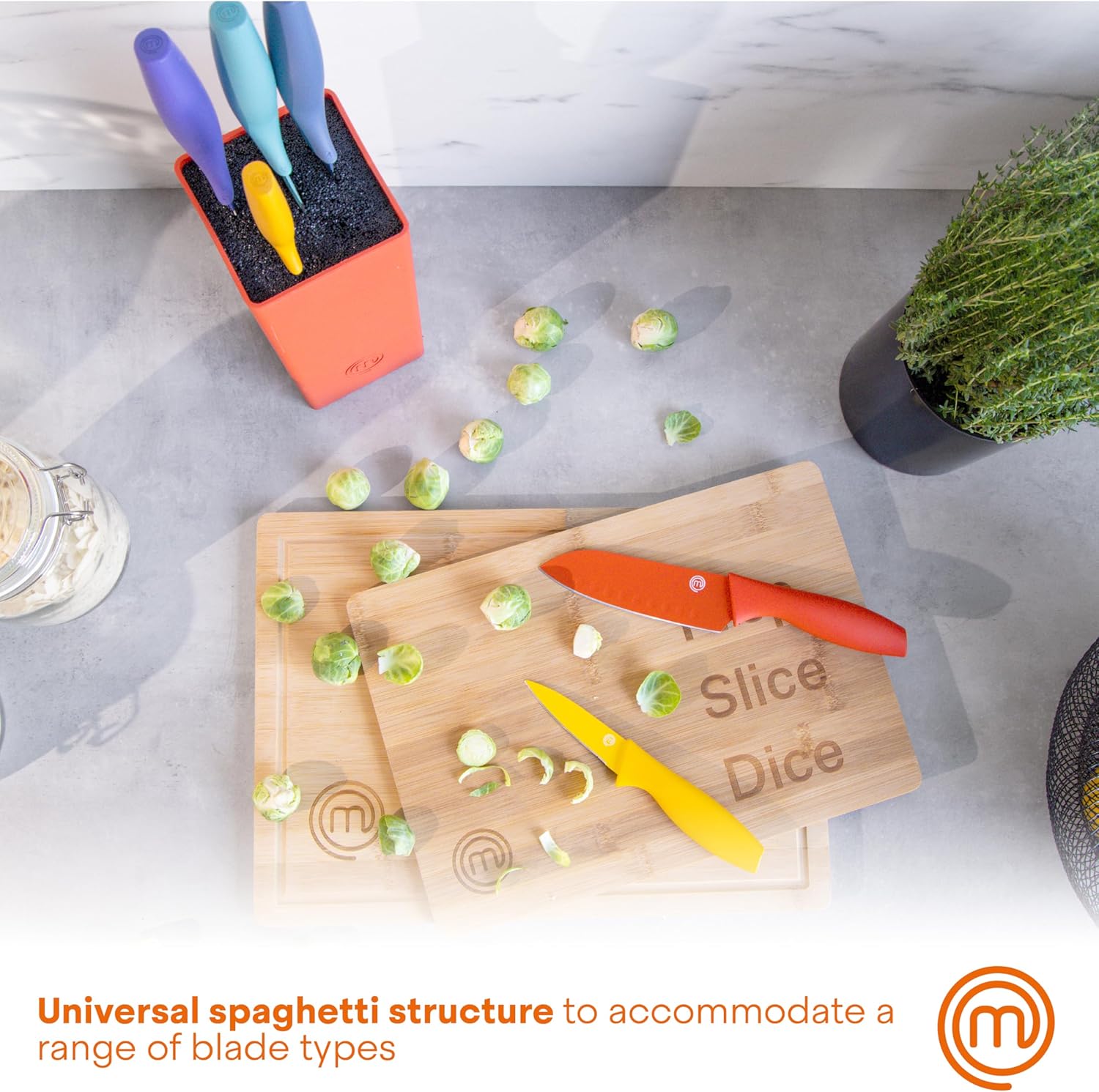 MasterChef 6-Piece Knife Block Set Red
