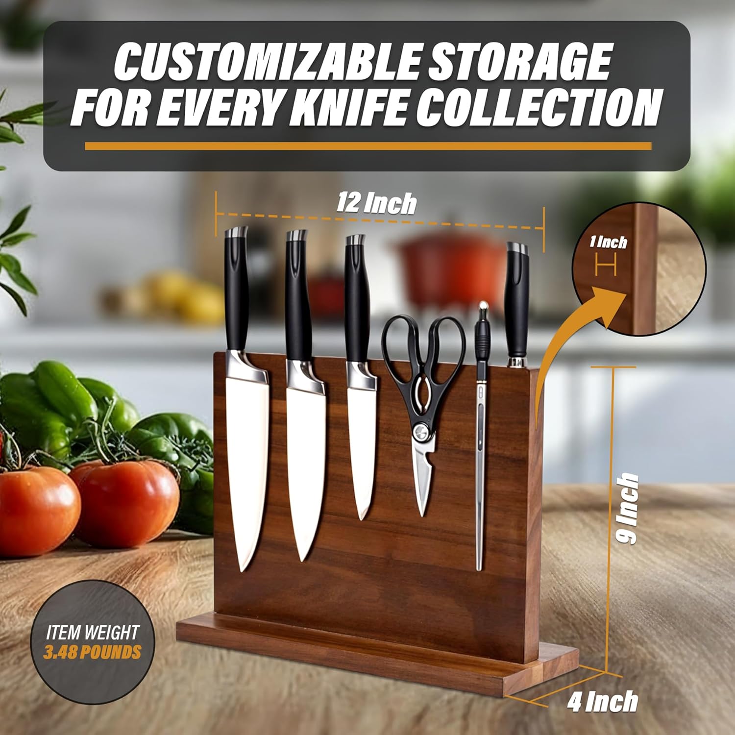 Stylish Magnetic Knife Holder for Duality and Sustainability
