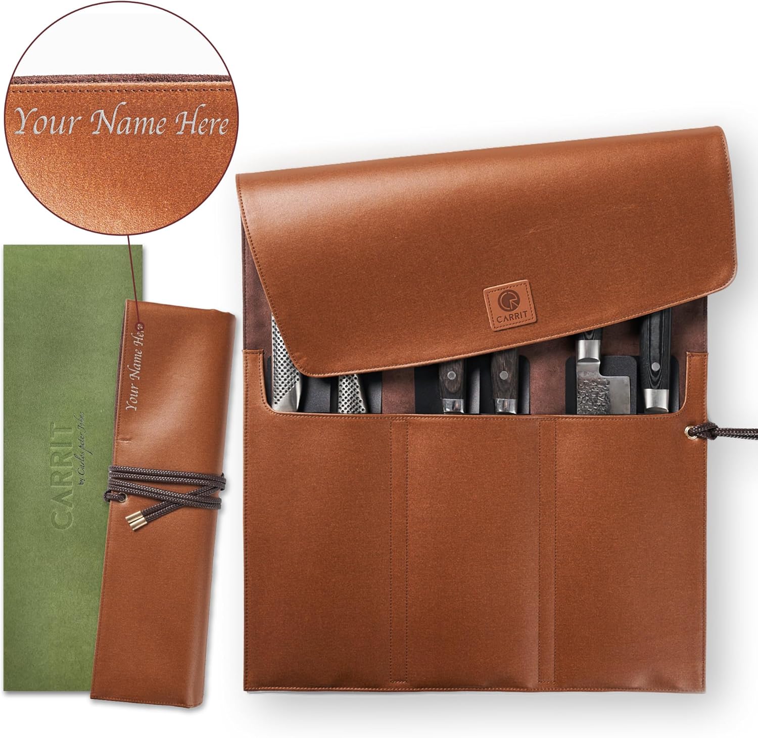 CARRIT Chefs Knife Roll Bag 8 Knife Guards Included