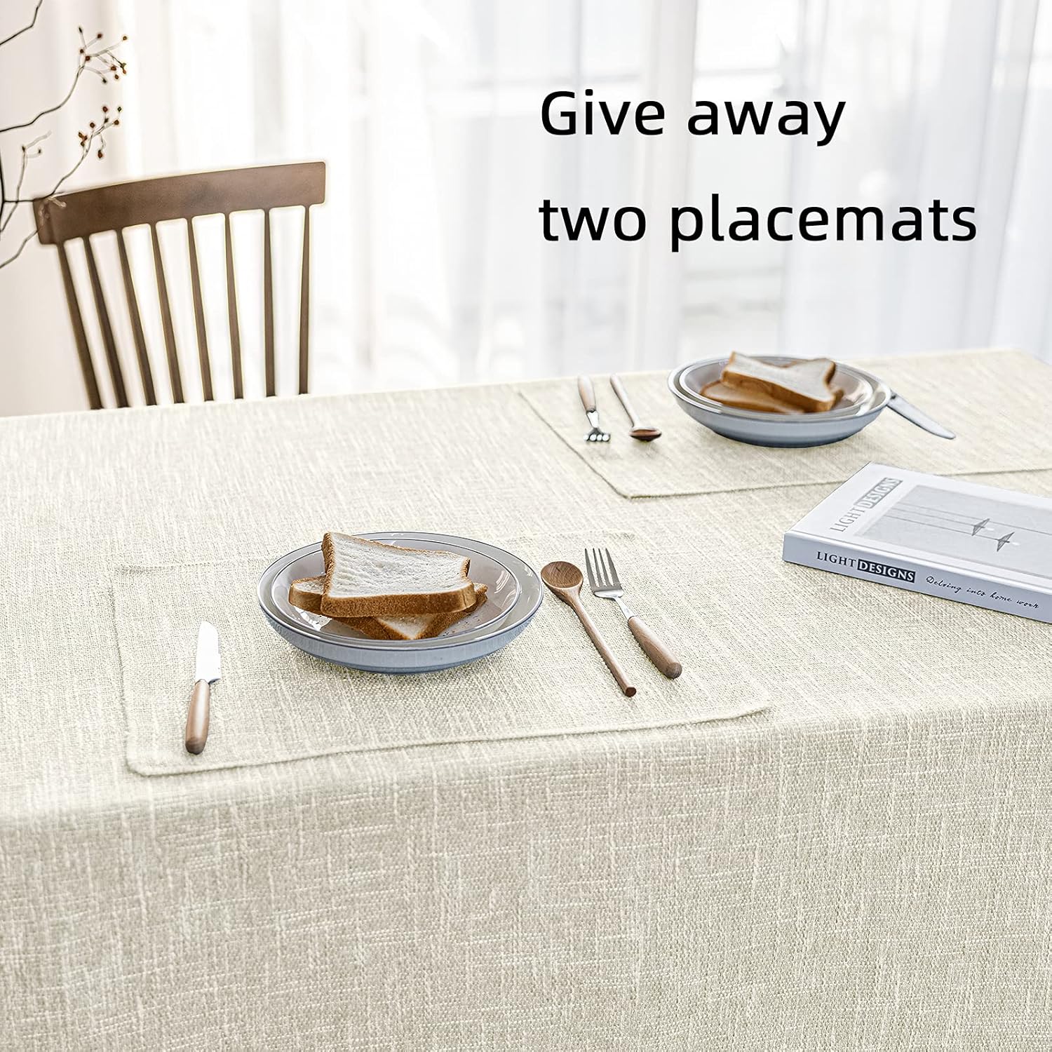 Waterproof Cotton Linen Tablecloth 54x54