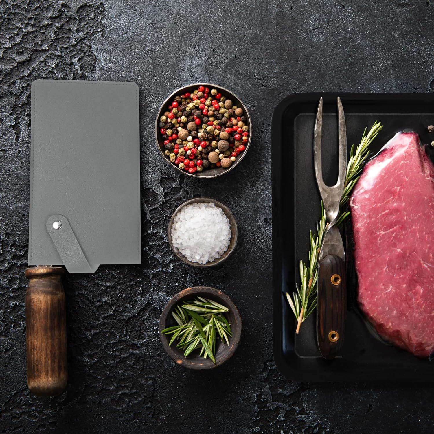 PATIKIL 2-Pack Leather Knife Guards for Kitchen Grey