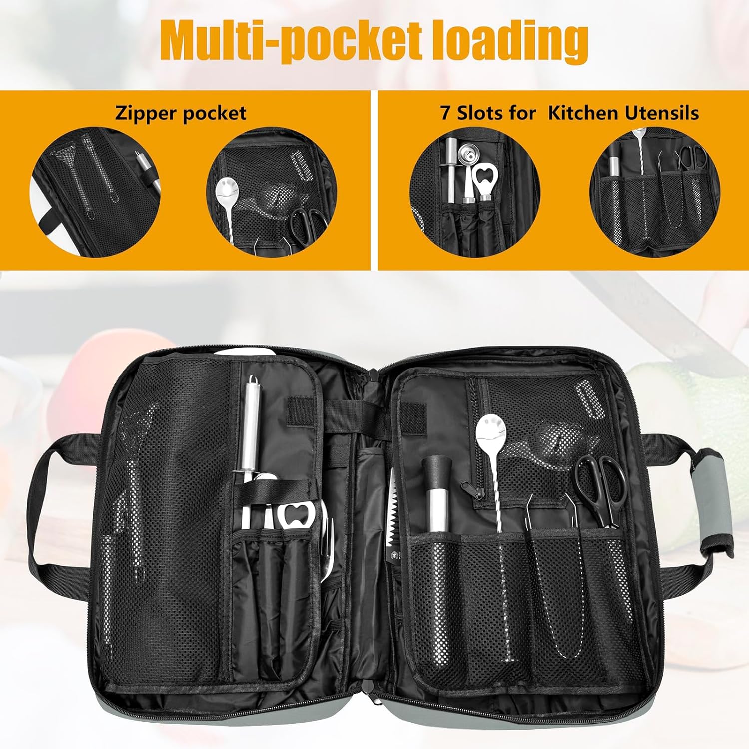 Professional Chef Knives Organizer with 25 Pockets