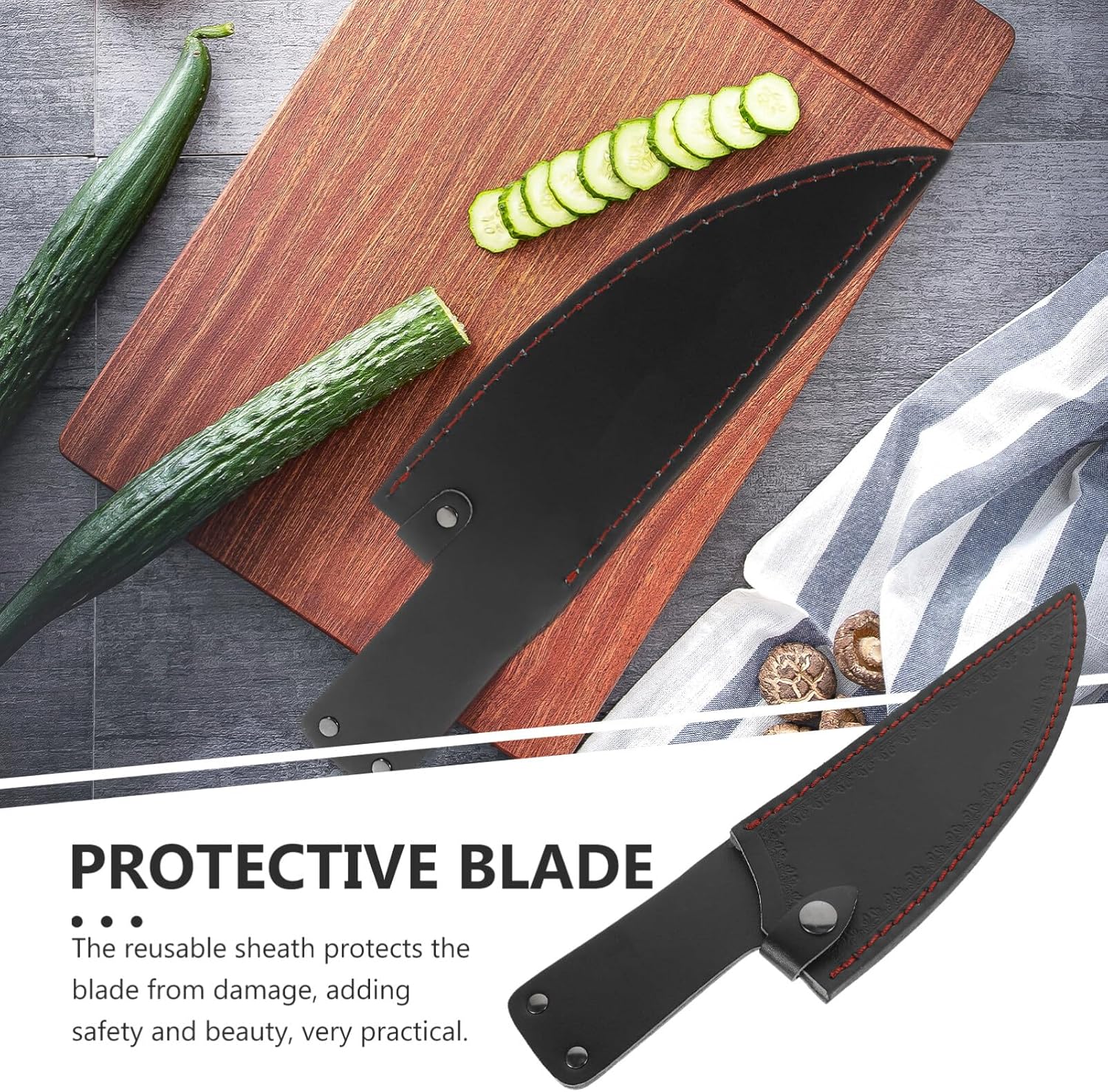 Stylish Kitchen Knife Case - PU Leather Covers for Safety Elegance