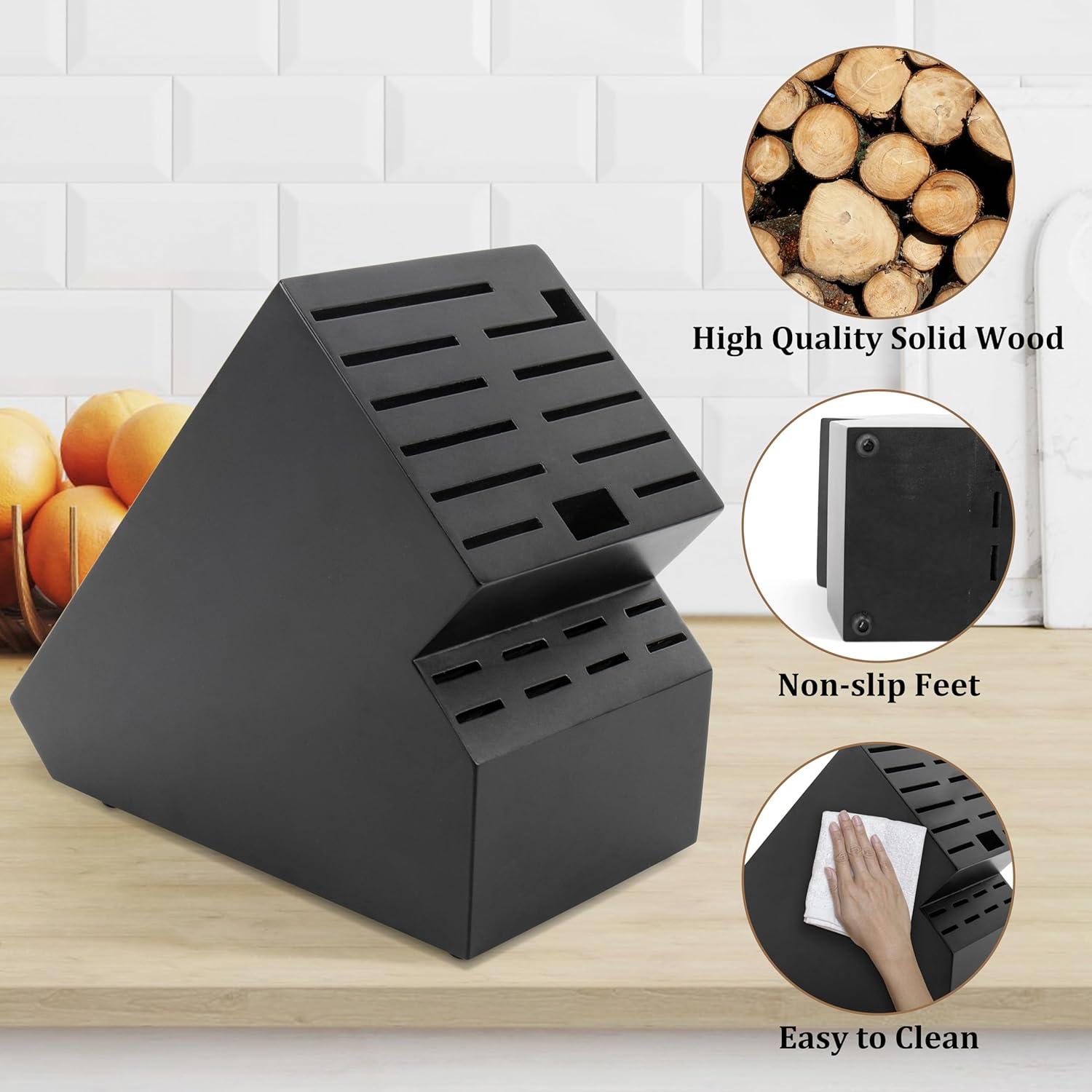 20 Slot Knife Block Storage with Extra Slots