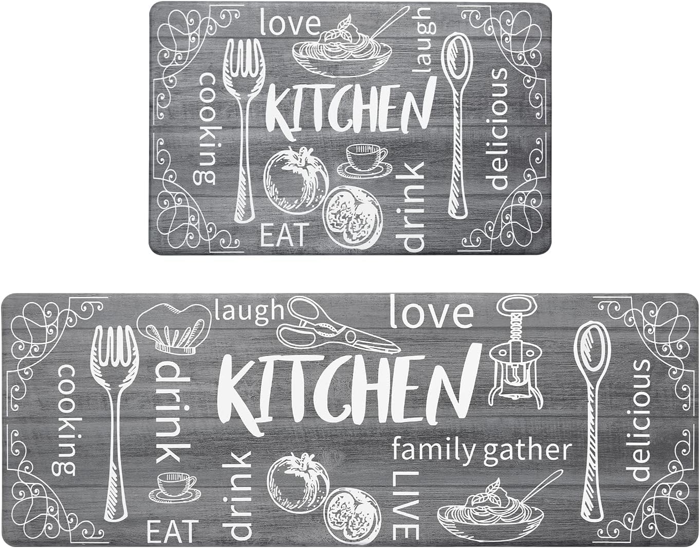 Safe Durable Anti-Fatigue Kitchen Rugs Set for Floors Standing Desks