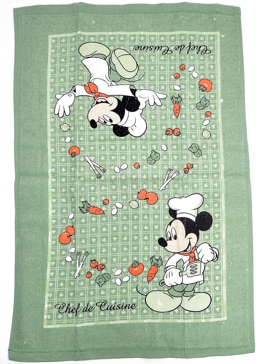 Disney Dish Towels 2 Piece Set Mickey Mouse Green