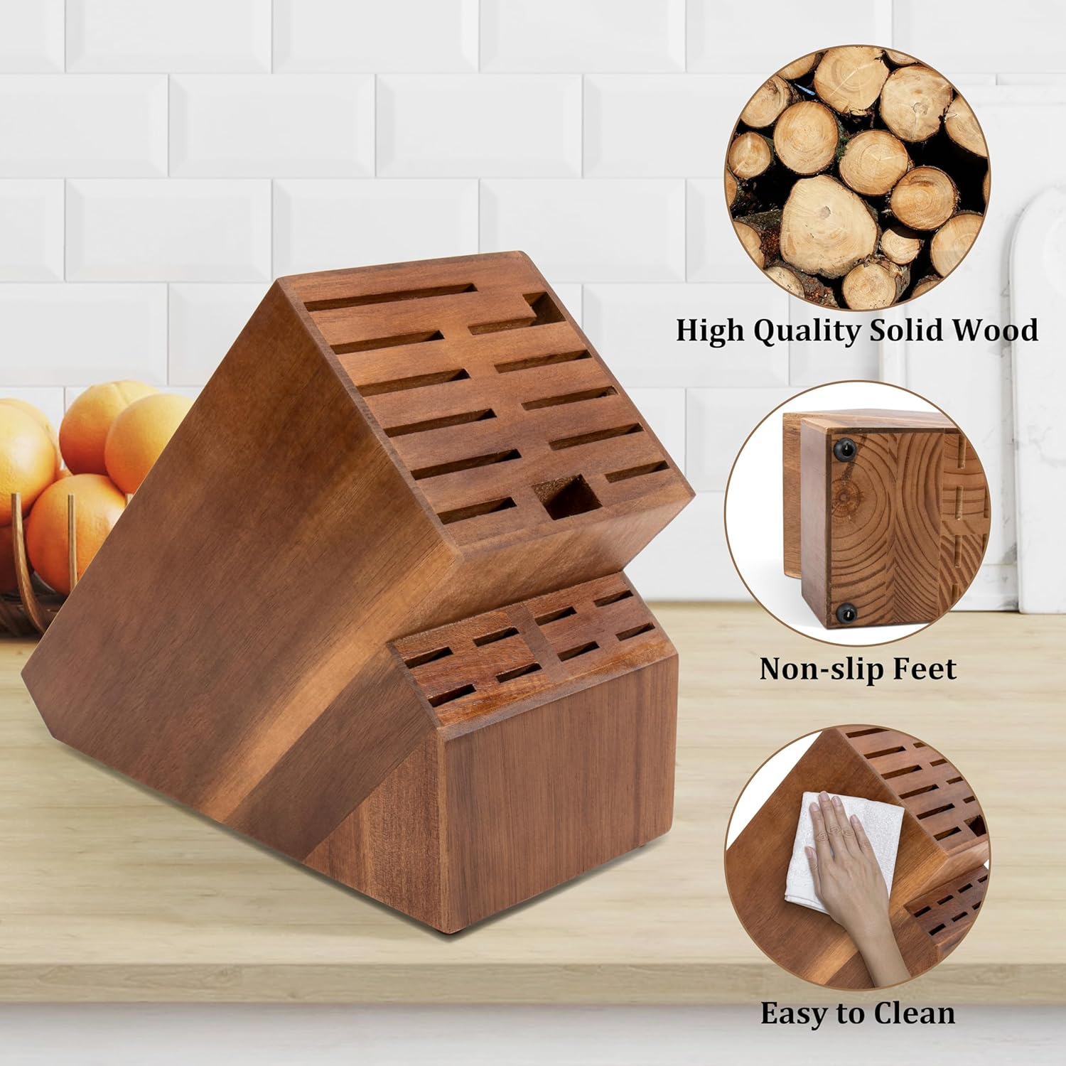 20 Slot Universal Knife Block Storage System
