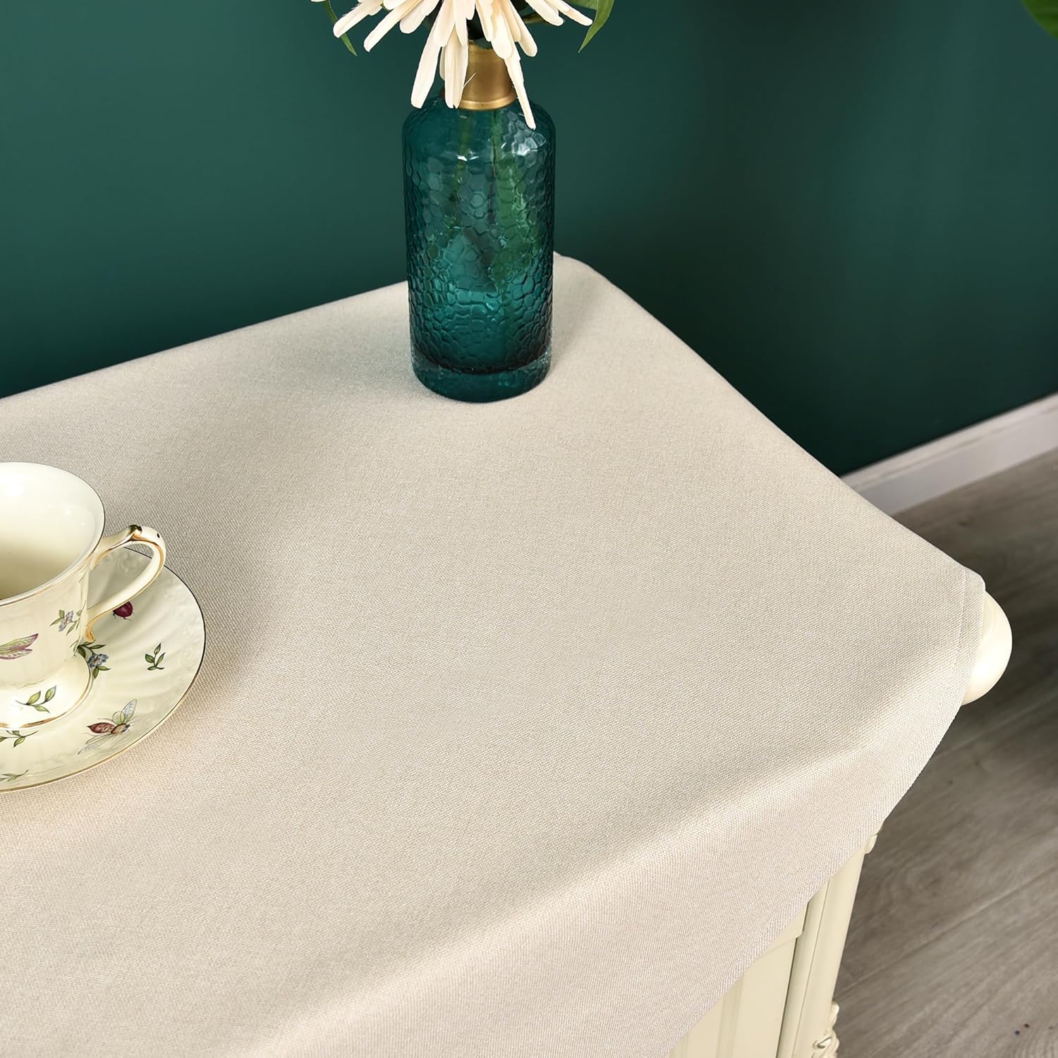 Newisher 24x24 inch Rustic Linen Tablecloth