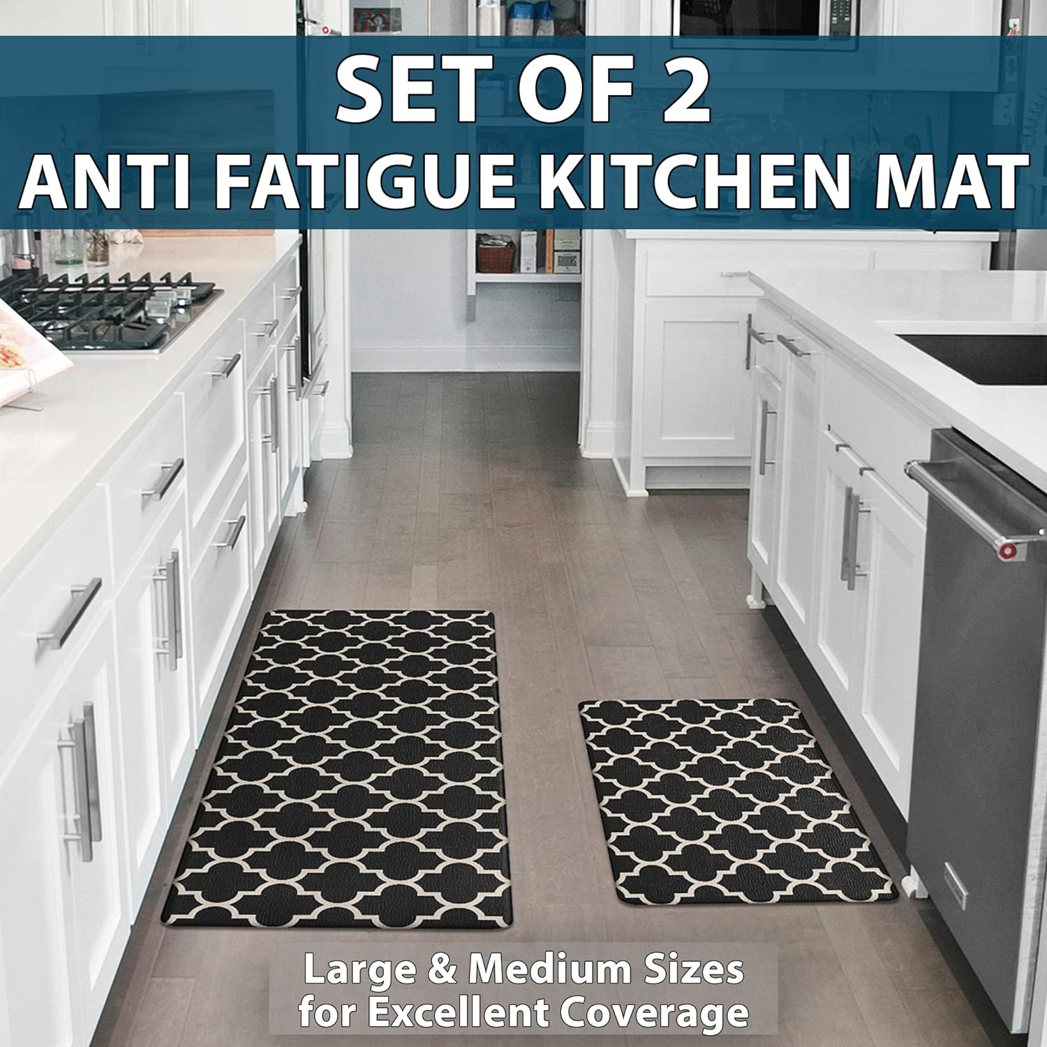 ComfiLife Anti-Fatigue Kitchen Mat Set for 2