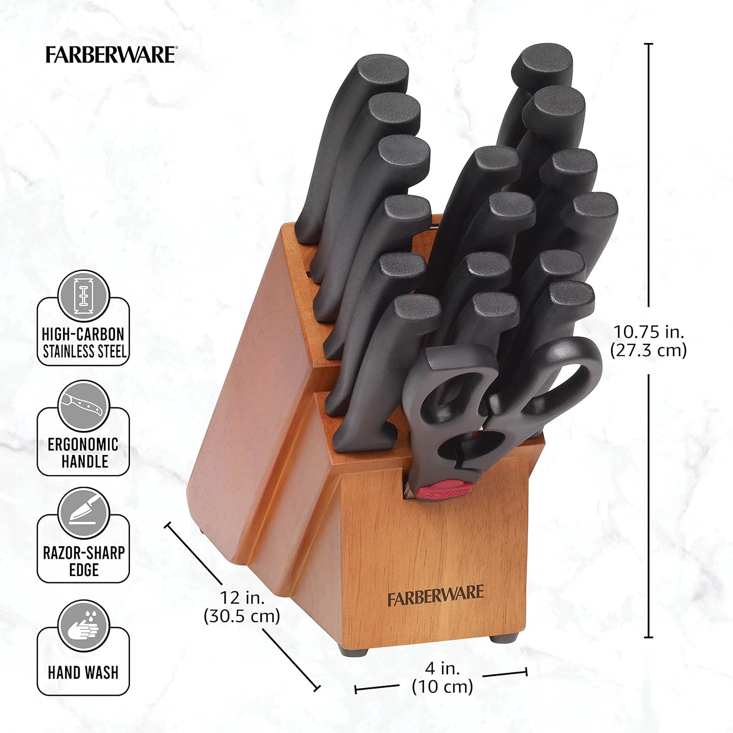 Stainless Steel Knife Block Set for Kitchen Use