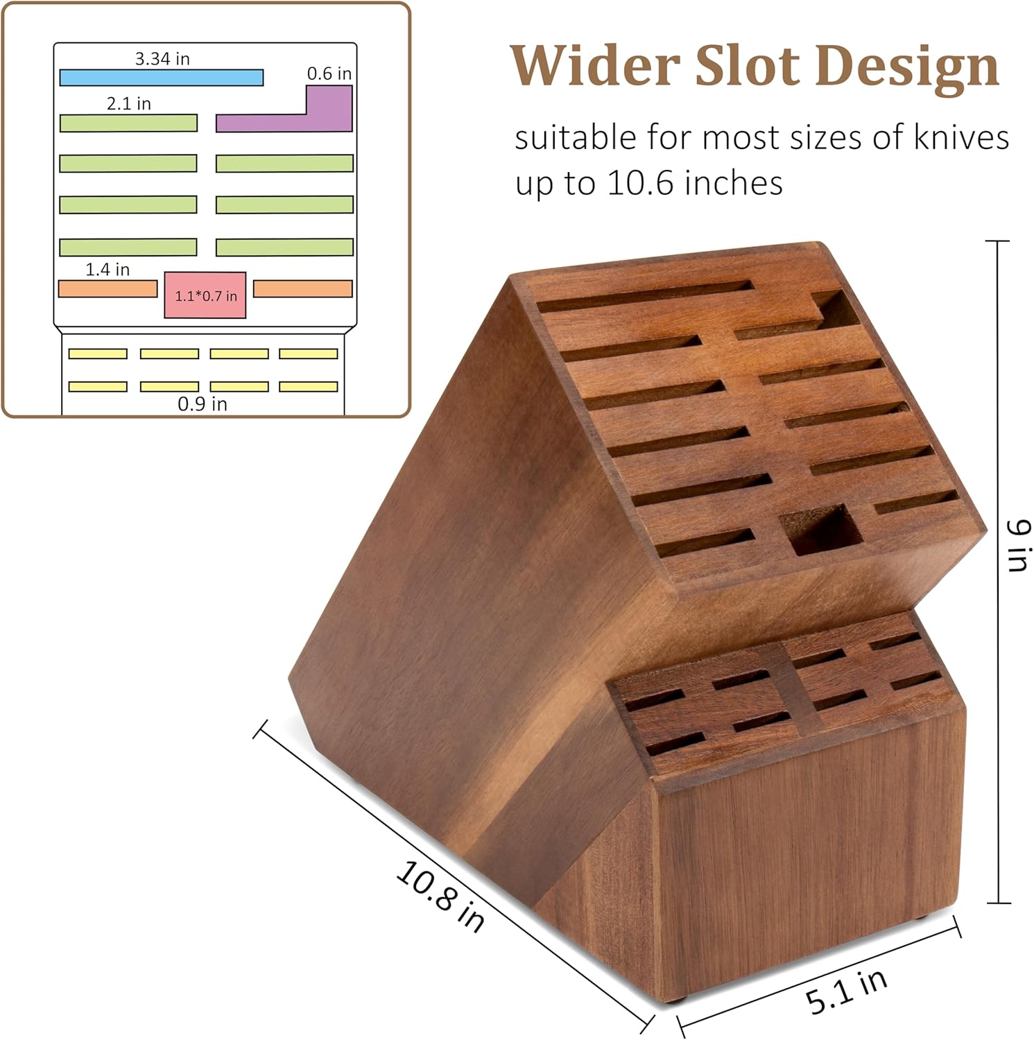 20 Slot Universal Knife Block Storage System