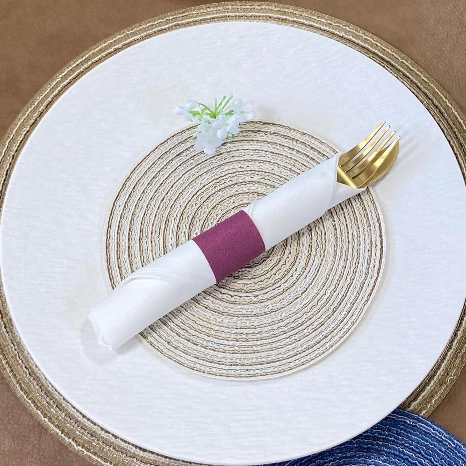 Germiwipe Silver Napkin Rings Burgundy 500-Pack