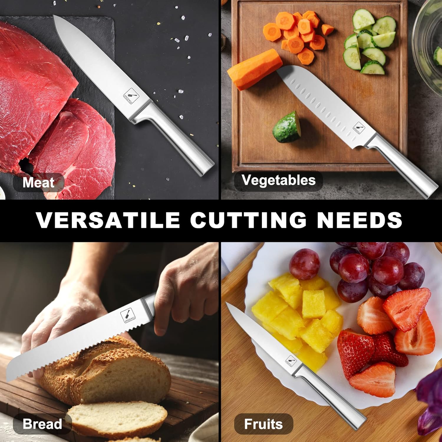 15-Piece Knife Set with Japanese Stainless Steel
