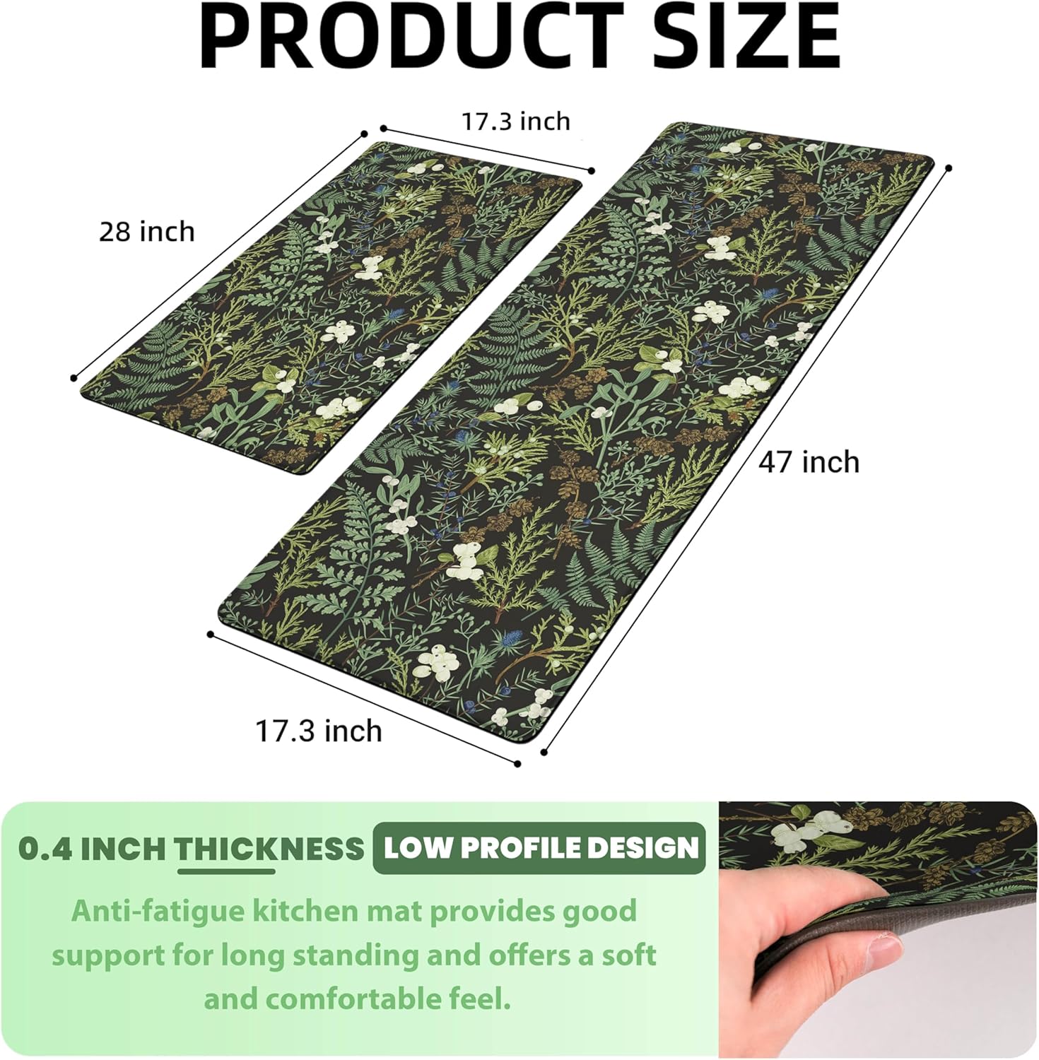 Botanical Kitchen Rugs Set of 2