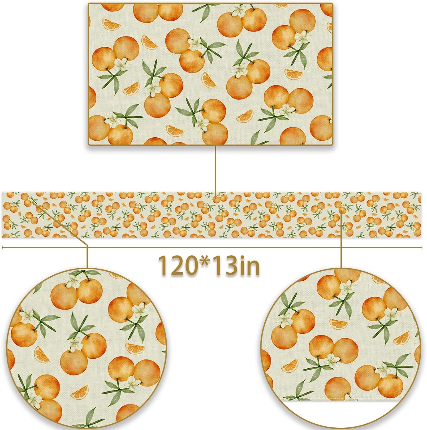 Pudodo Linen Table Runner 13x120 Inch Little Cutie Themed