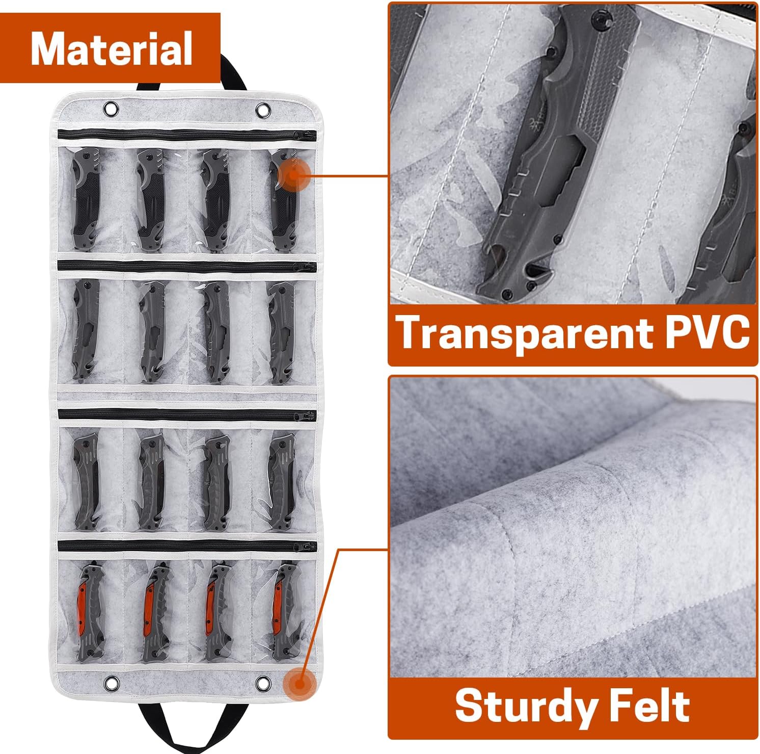 SWISSELITE 16-SLOT FOLDABLE KNIFE ORGANIZER