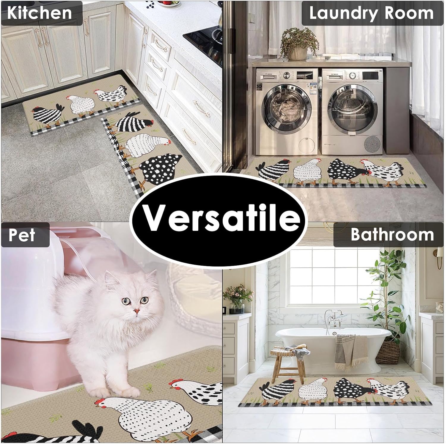 Anti-Fatigue Kitchen Rugs Set of 2 miraclefloor