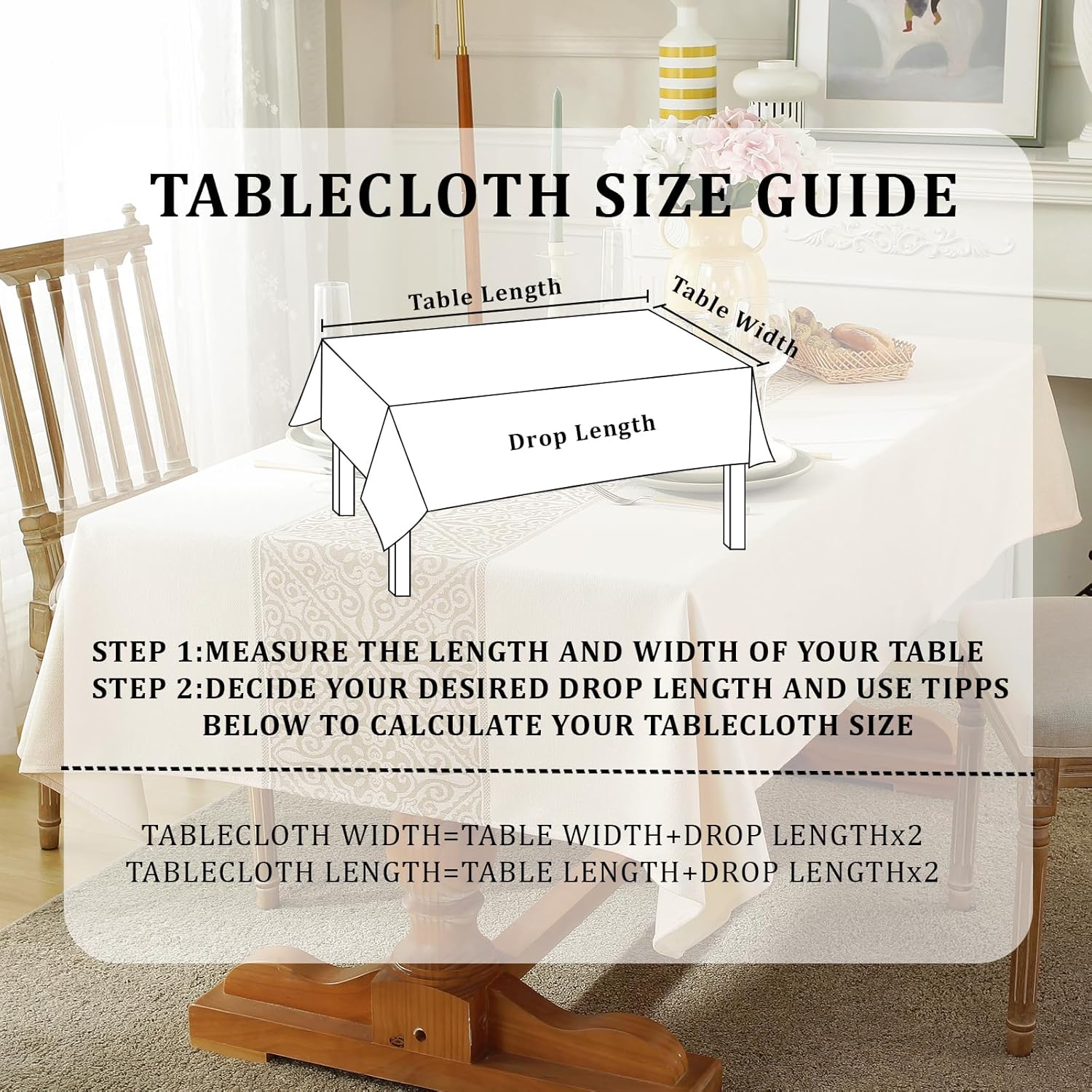 55x87 inch waterproof tableclothSolaverano cotton linenextra softDurable for diningkitchenhome