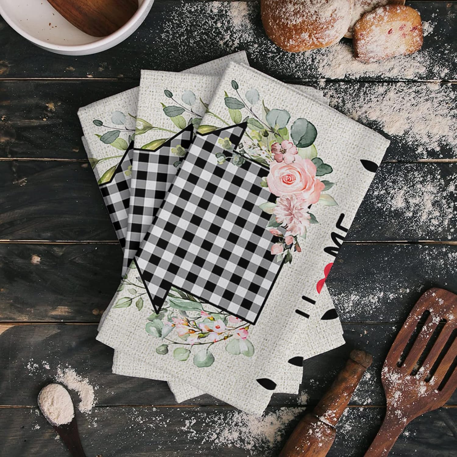 ZOE GARDEN Farmhouse Plaid Kitchen Towels - Delight Your Kitchen