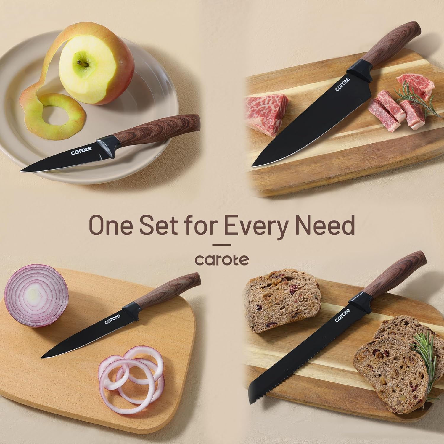 Complete 6-Piece Kitchen Knife Set with Precision