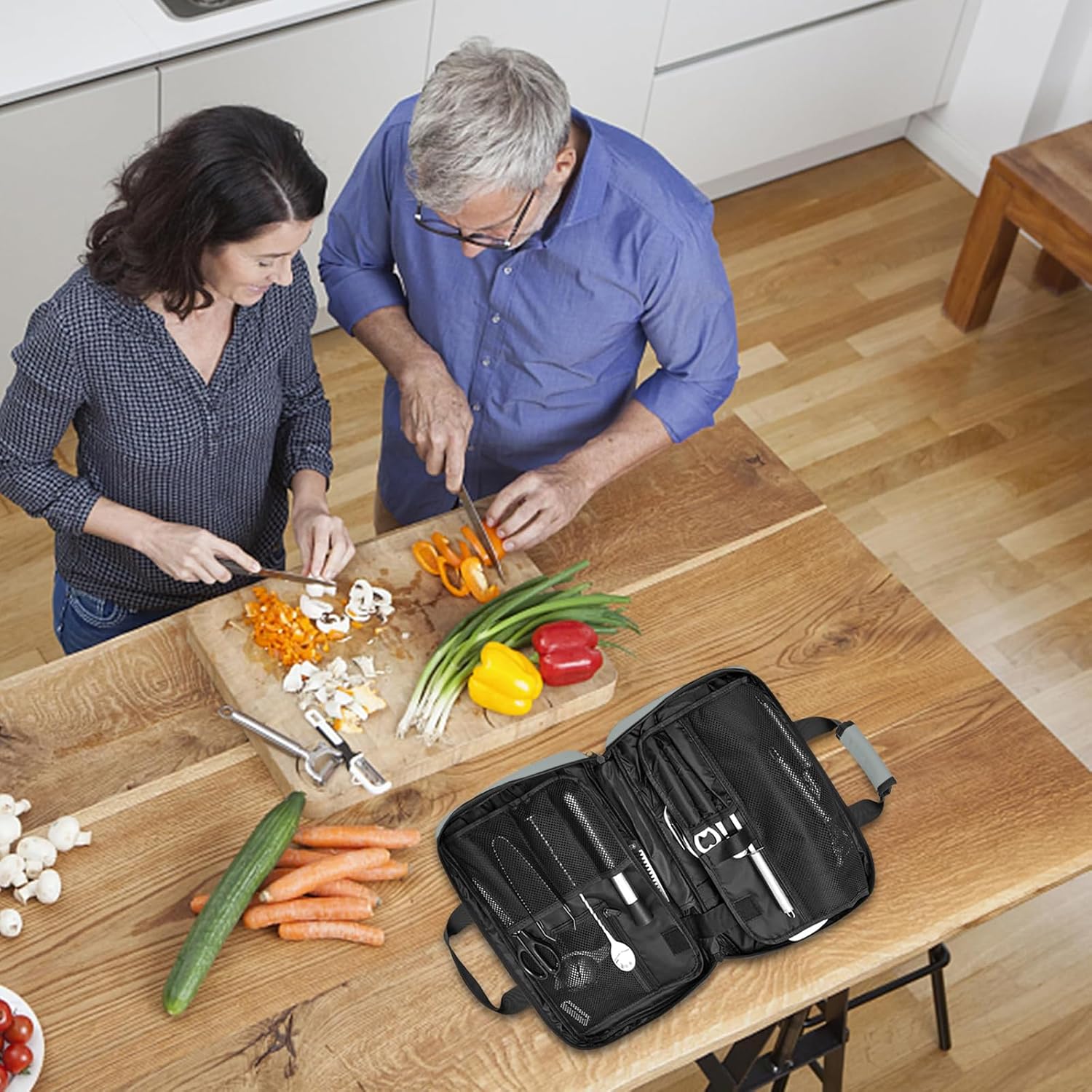 Professional Chef Knives Organizer with 25 Pockets