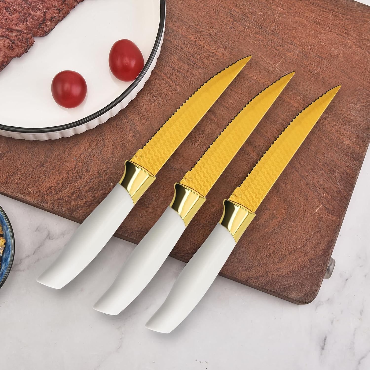 Molrmyk 14Pcs Knife Set with Wood Block and Steak Knife