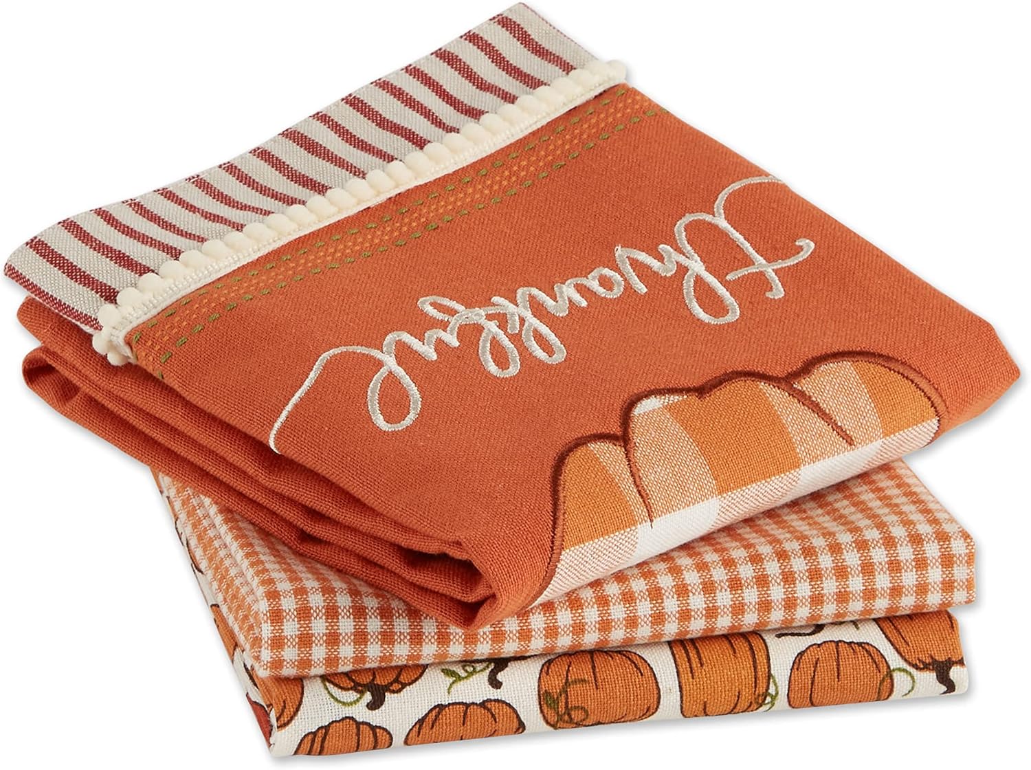 Elegant Pumpkin Spice Kitchen Towels