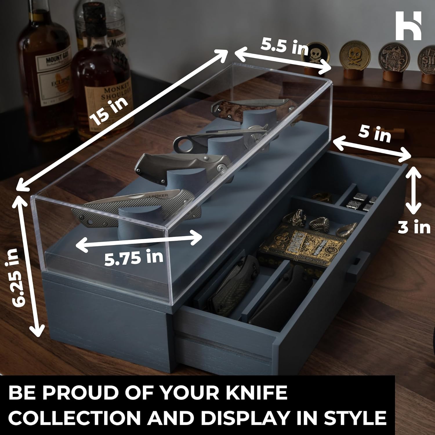 Prec Cru 10-Knife Pocket Knife Display Case