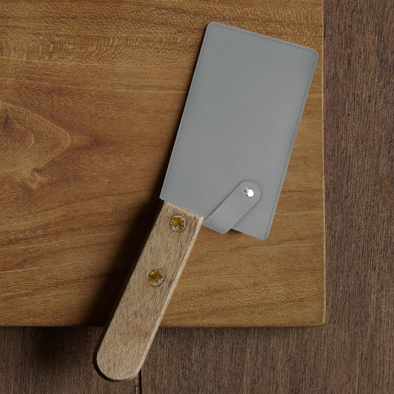 PATIKIL 2-Pack Leather Knife Guards for Kitchen Grey
