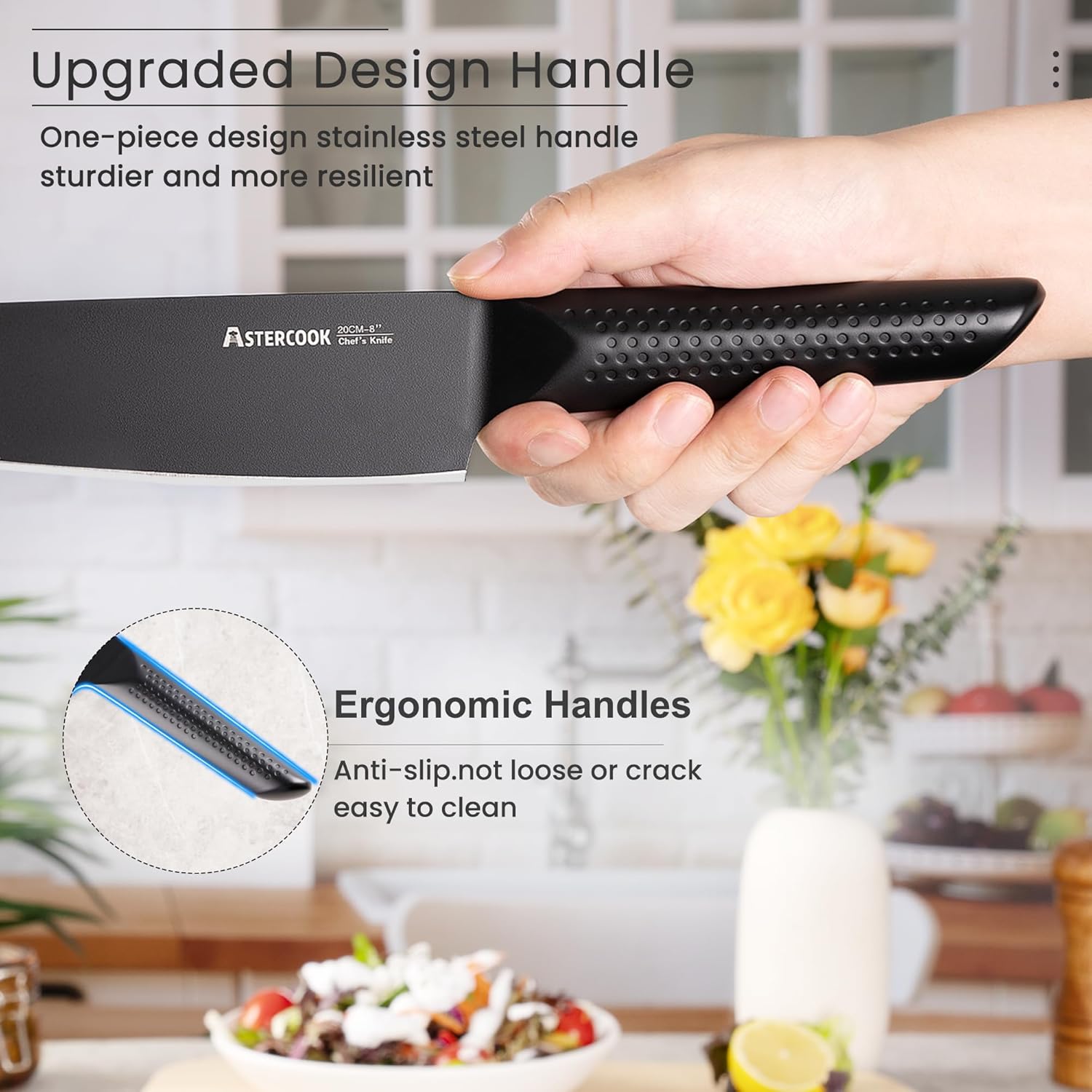 Astercook 15-Piece Chefs Knife Block Set
