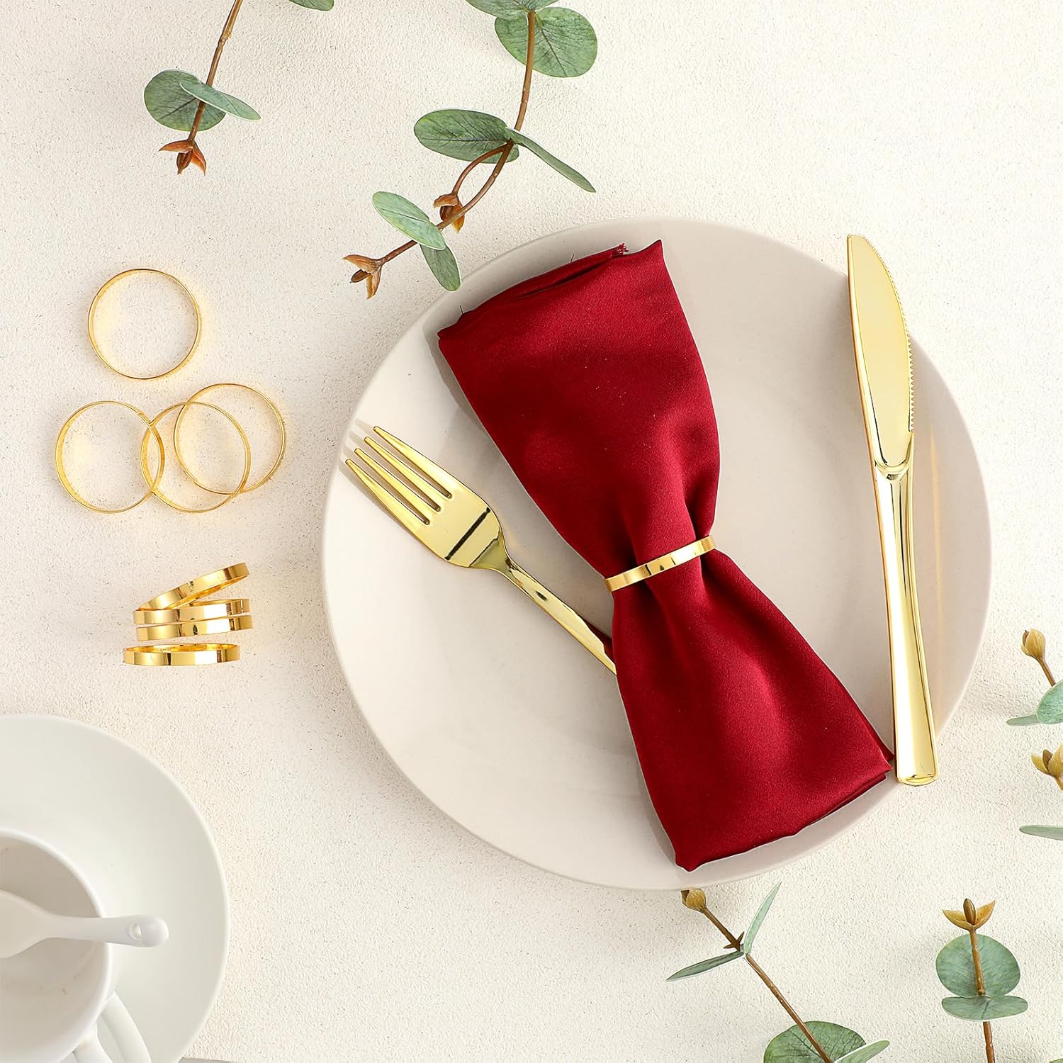 Durable Gold Napkin Rings for Parties Weddings