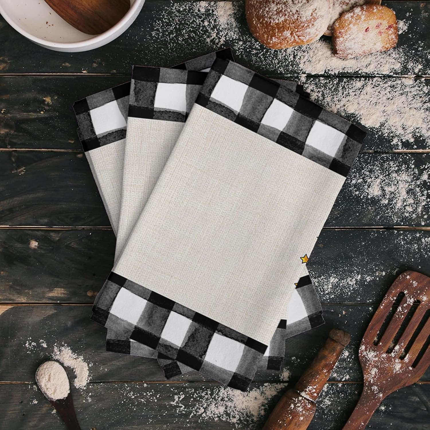 Leopard Plaid Kitchen Towels Absorbent Durable Perfect Holiday Gift