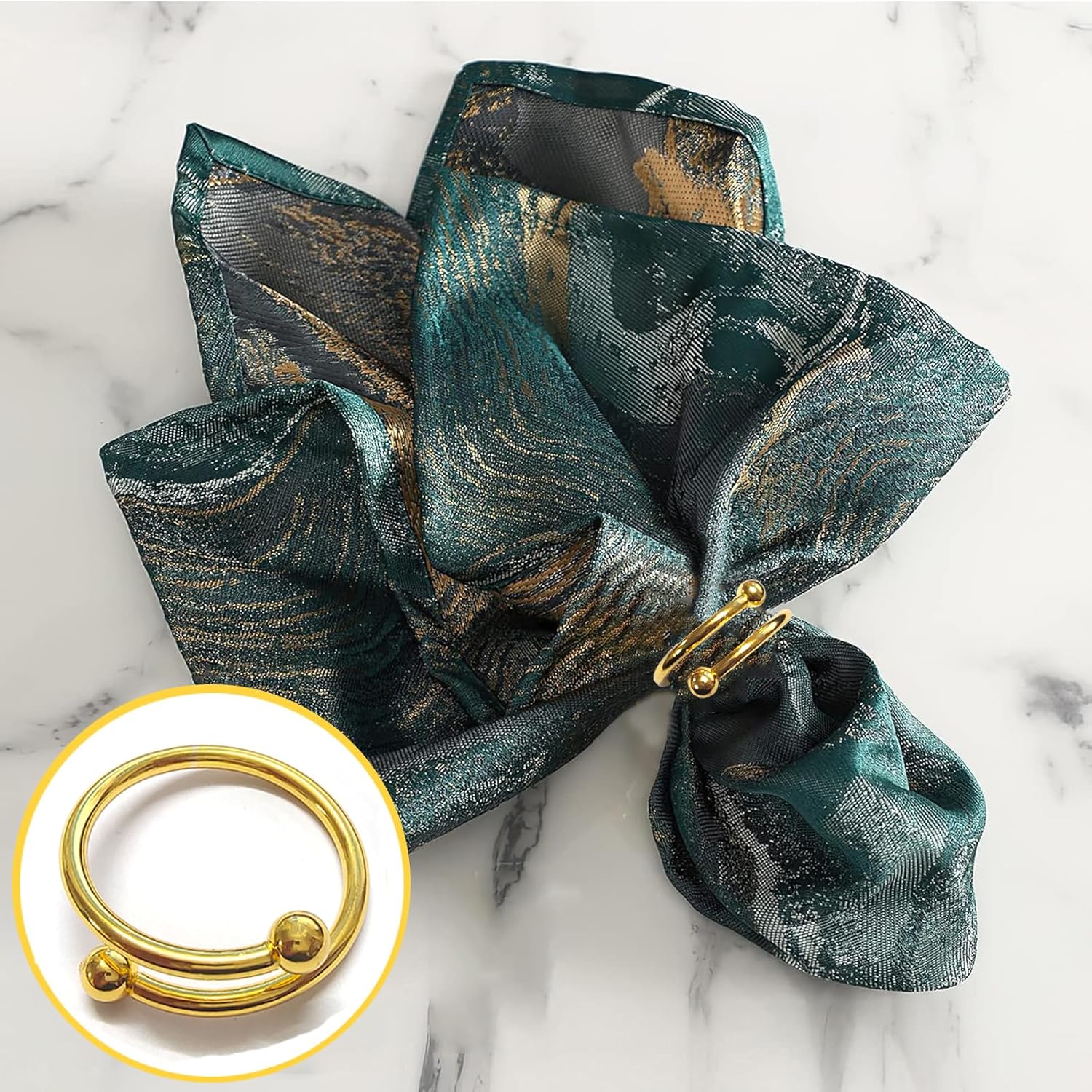 8-Piece Gold Stainless Steel Napkin Rings for Durable Dining Settings