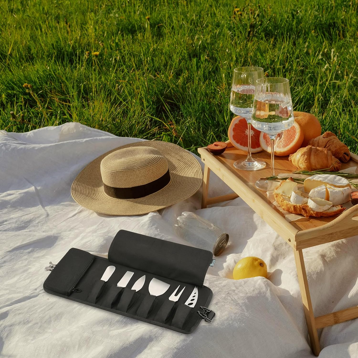 Cheese Knife Organizing Case Mini Knives Roll Bag for Travel Parties