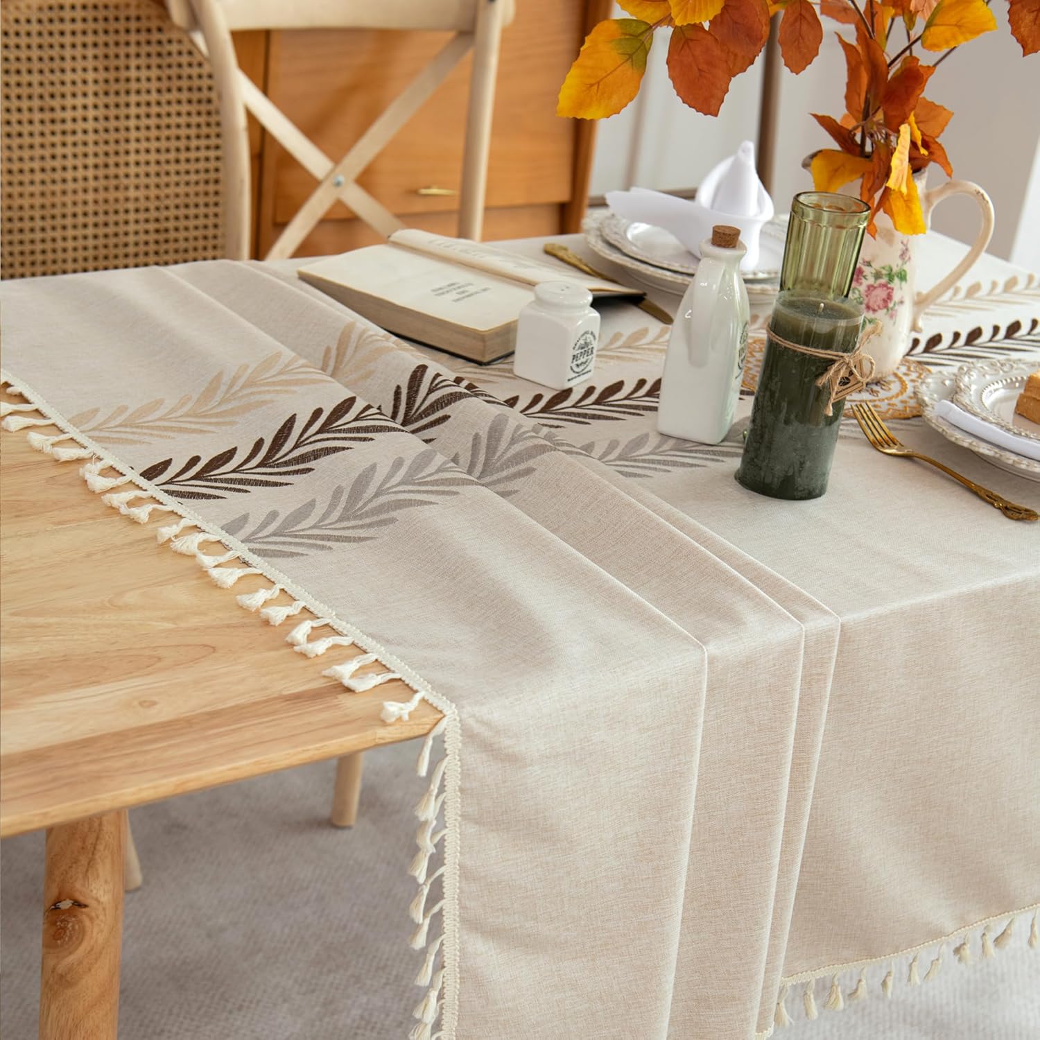 Elegant Rustic Faux Linen Tablecloth for Everyday Use