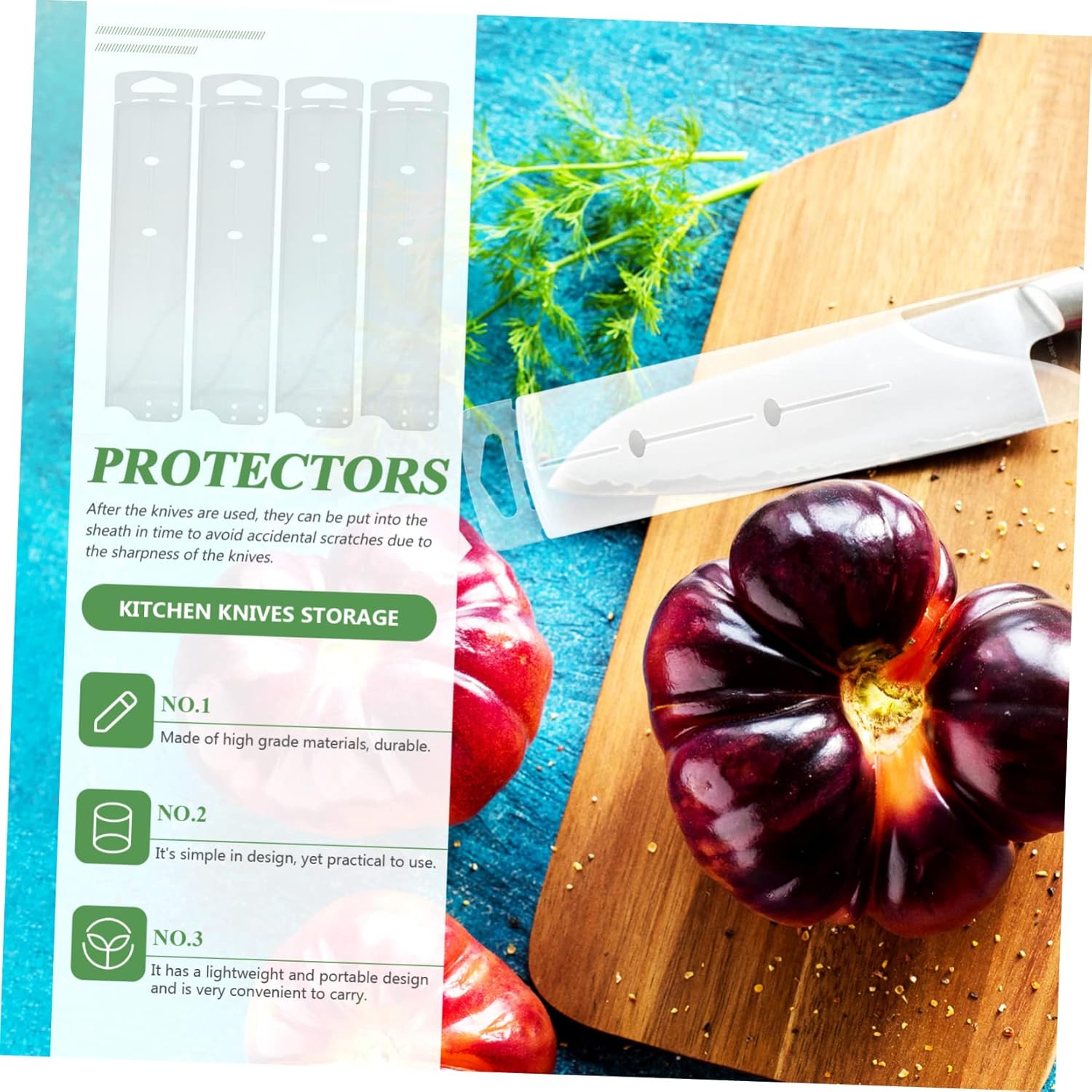 Sturdy 4-Piece Chef Knife Guards