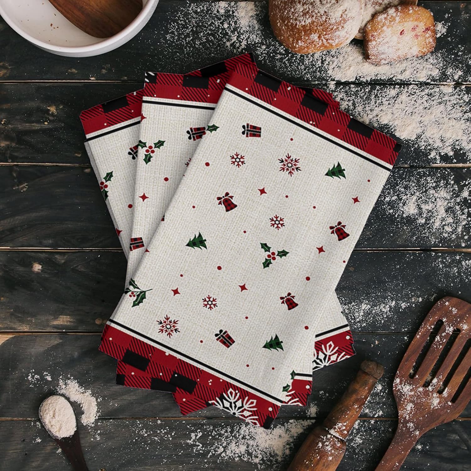 ZOE GARDEN Microfiber Snowman 18x28 Quick Dry Eco-Friendly Christmas Dish Towel