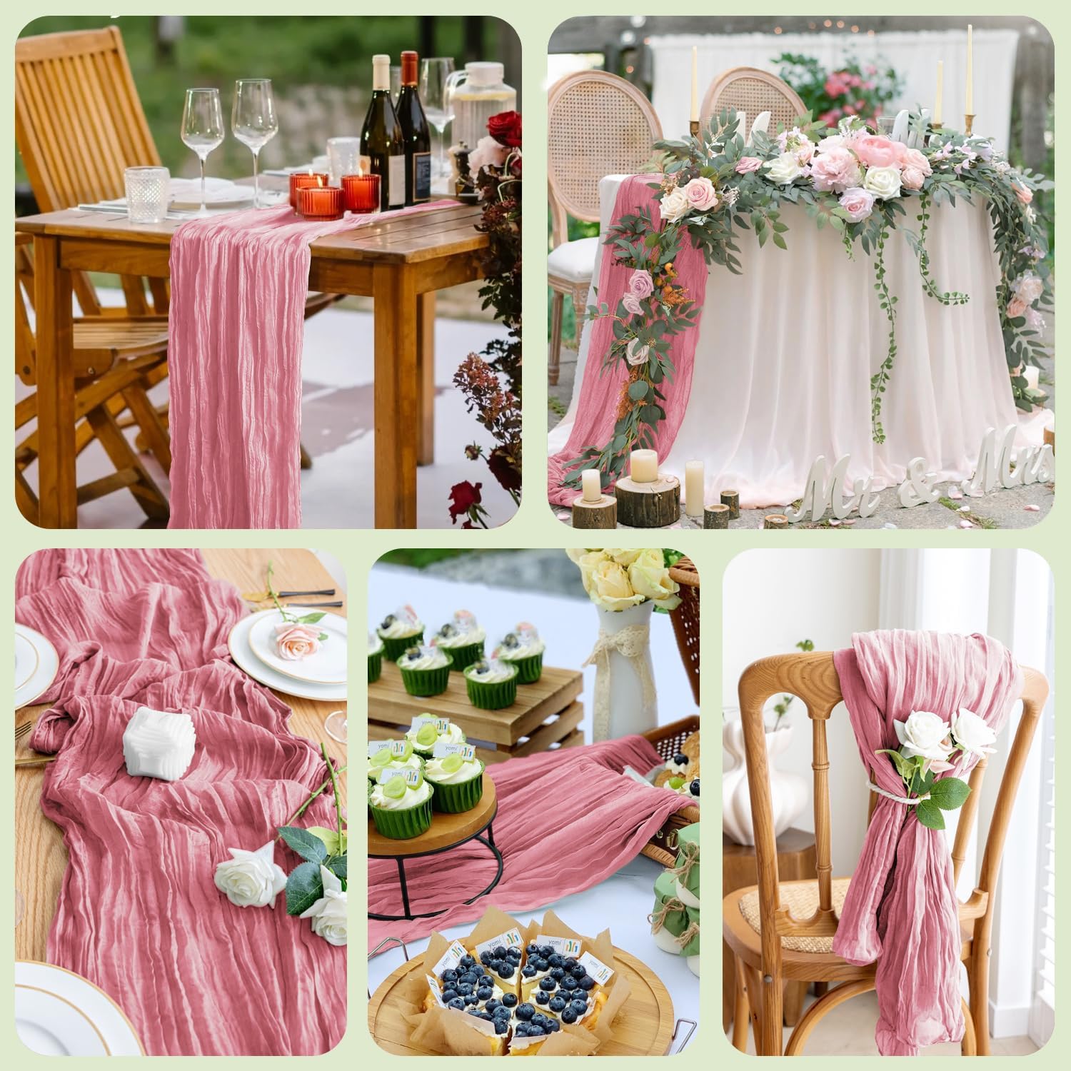 Durable Boho Gauze Table Runner - 10FT Long