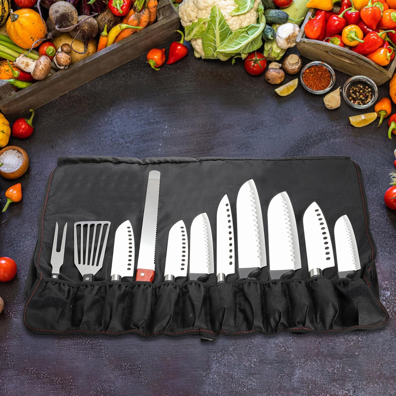 Tosnail Chef Knife Case Roll Bag To Work Perfectly
