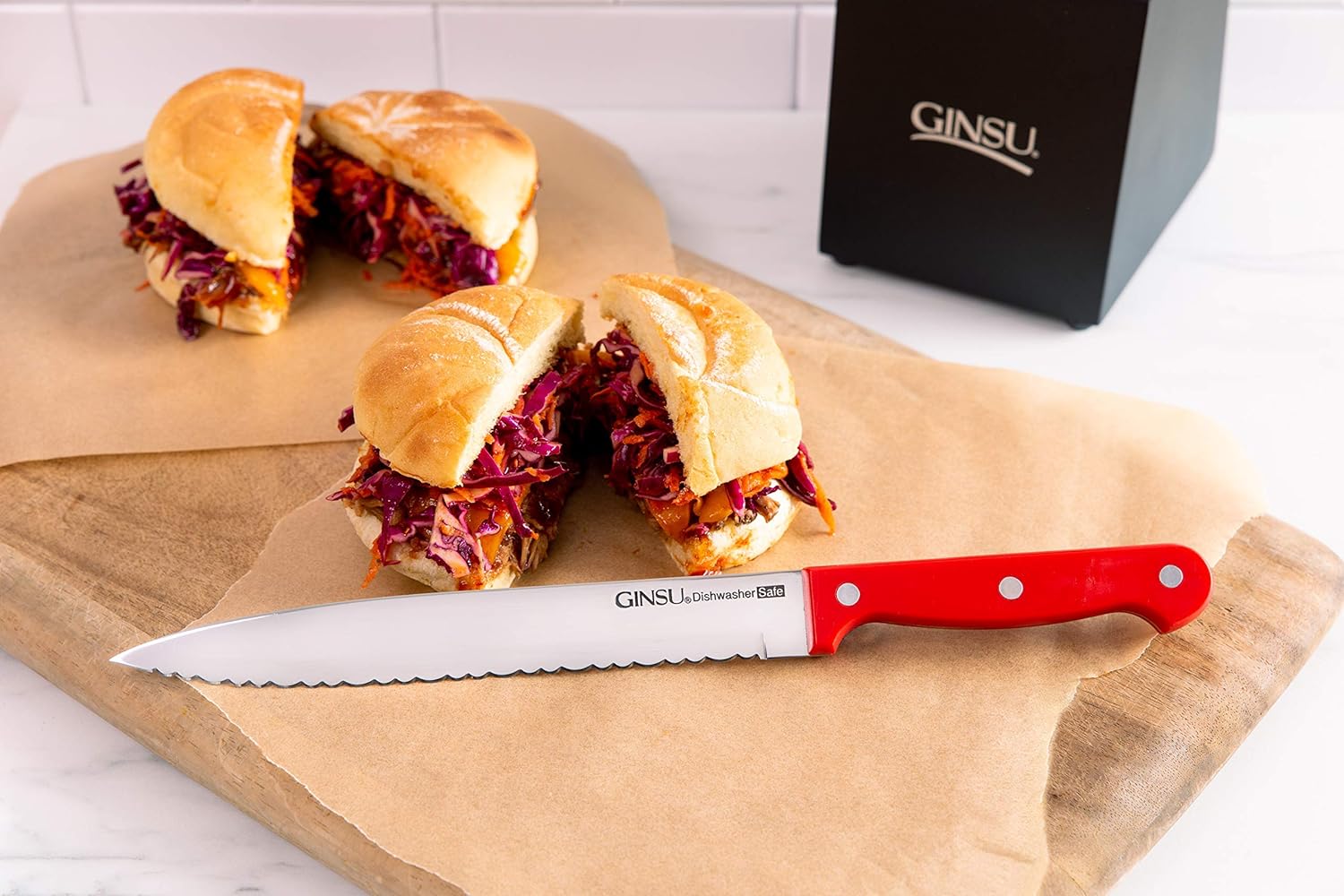 Perfectly Sharp 14-Piece Knife Set with Haffle Handles