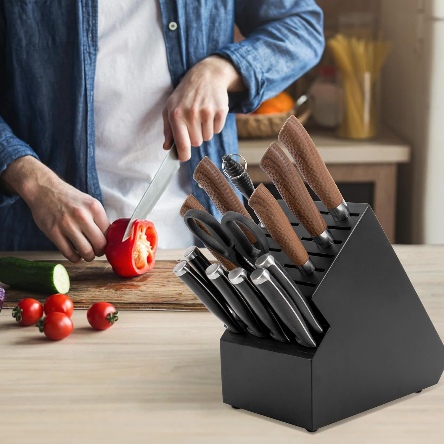 20 Slot Knife Block Storage with Extra Slots