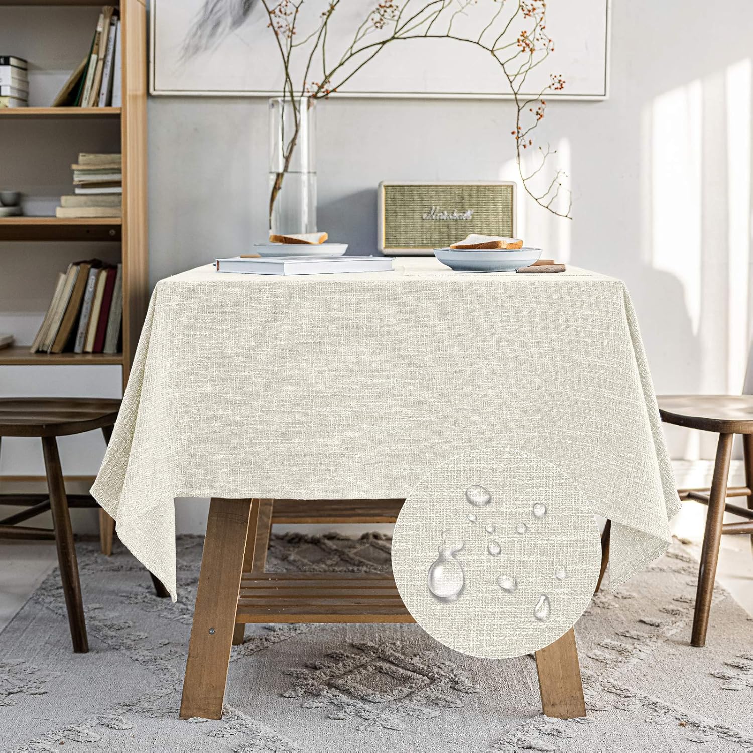 Waterproof Cotton Linen Tablecloth 54x54