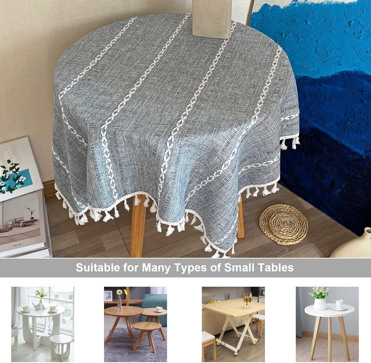 Rustic Linen Tablecloth 43x43