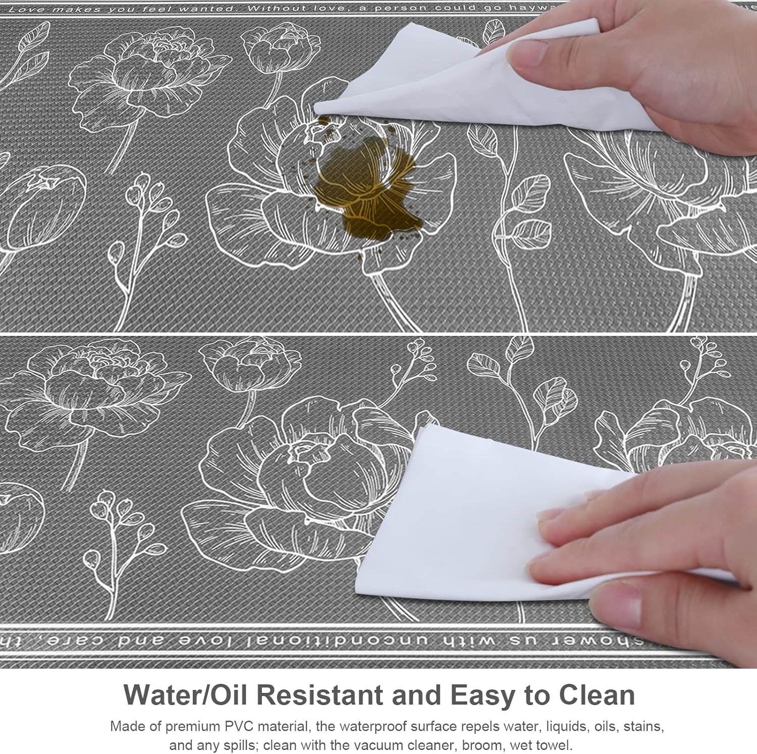 Anti-Fatigue Kitchen Mat Set for Standing waterproof cushioned rug