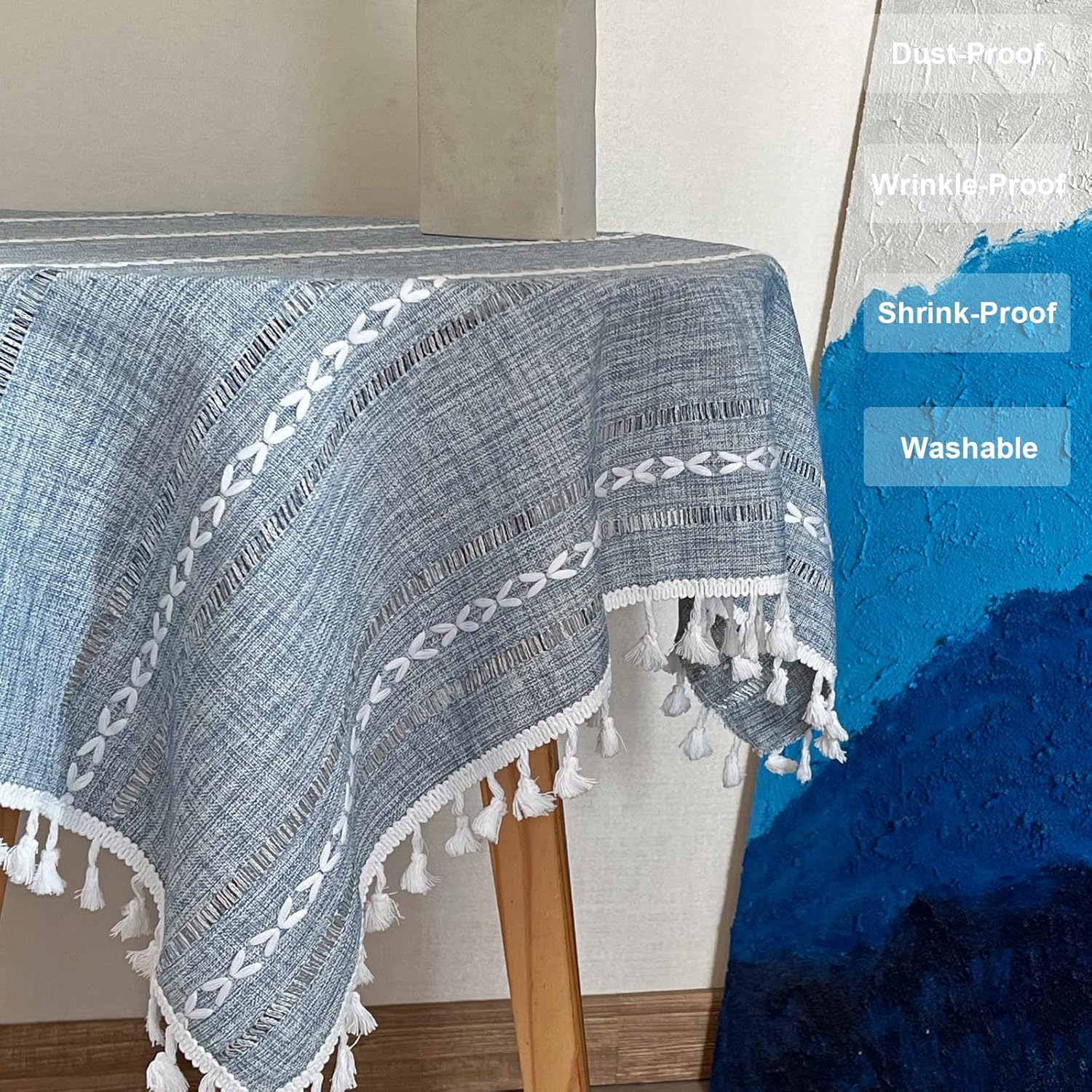 Rustic Linen Tablecloth 43x43