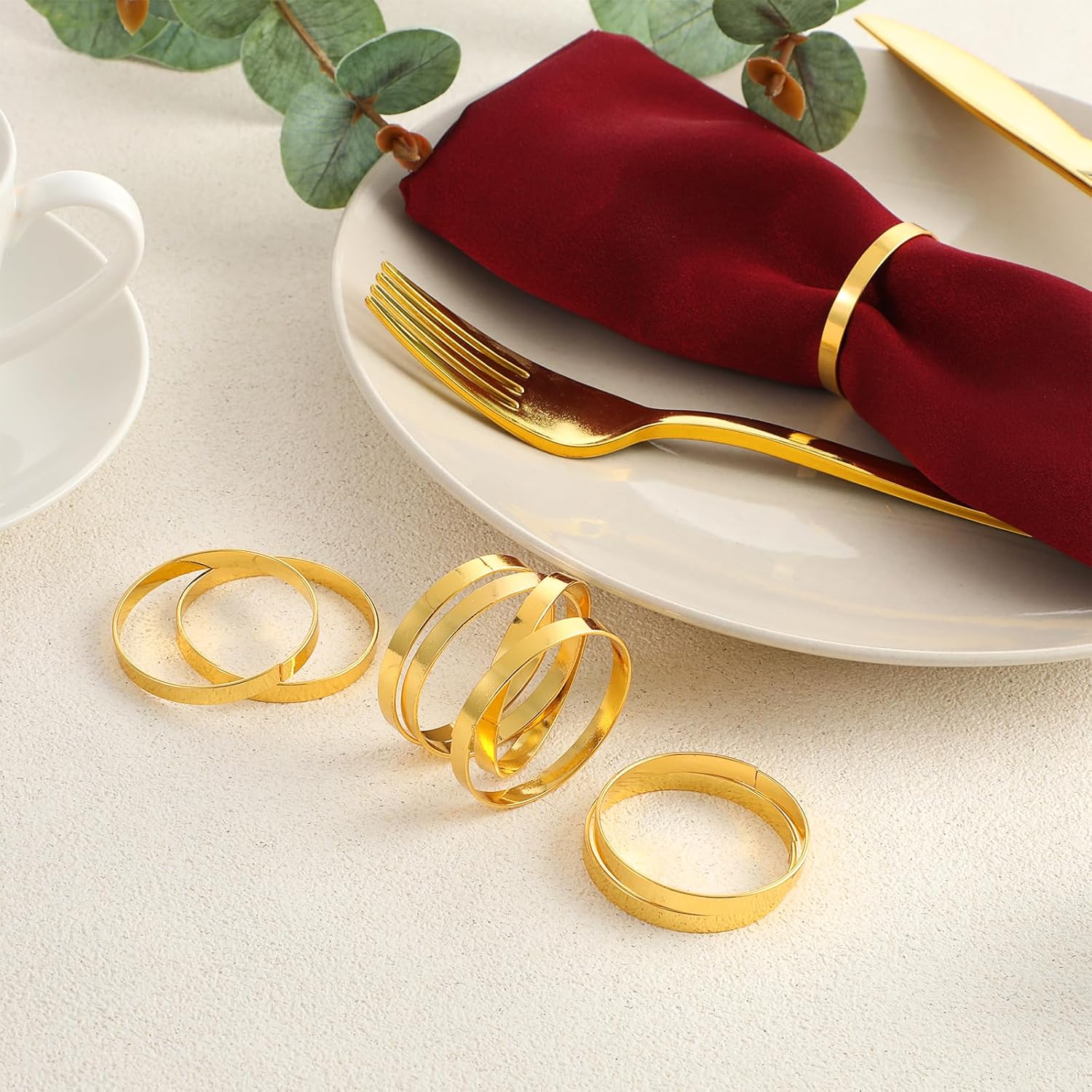 Durable Gold Napkin Rings for Parties Weddings