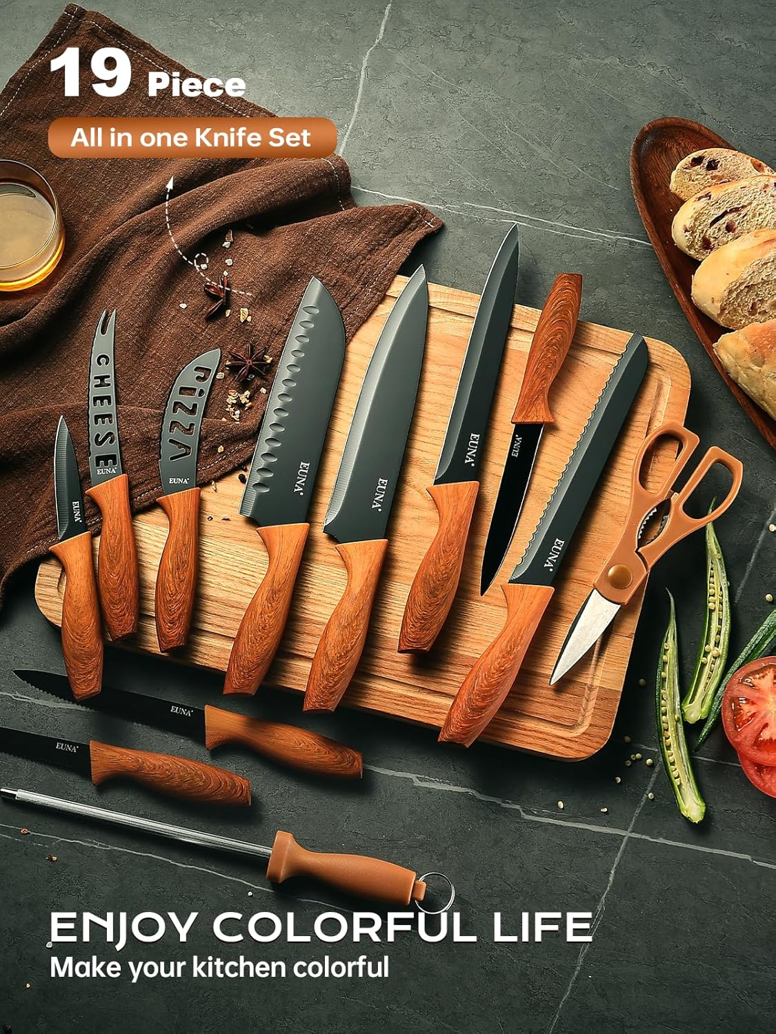 Premium 19-Piece Knife Set for Every Cook