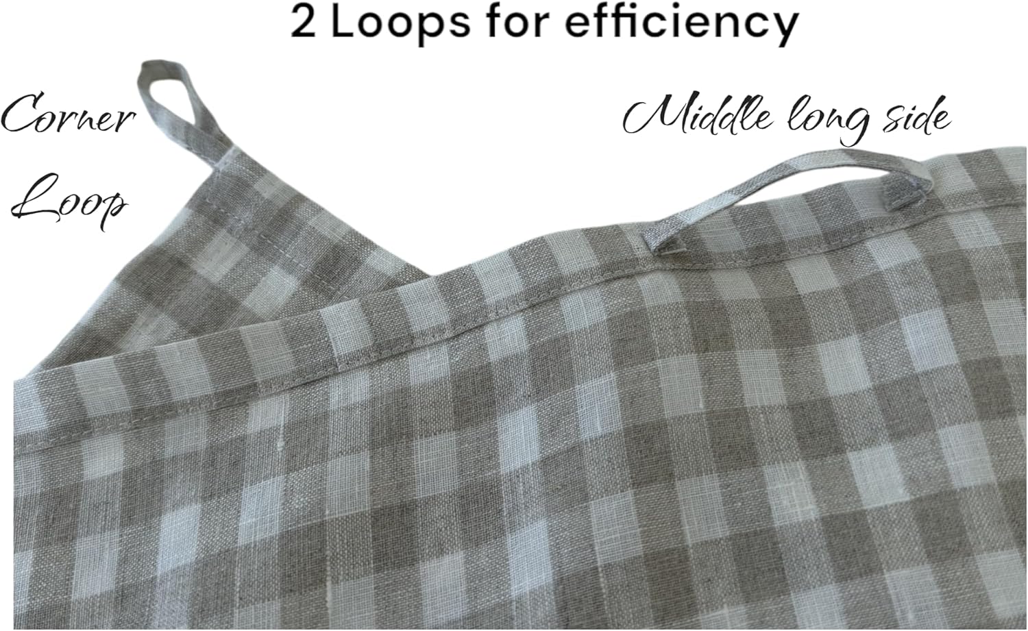 Eight Owls Stonewashed Linen Dish Towels - Set of 2 Natural Check 1
